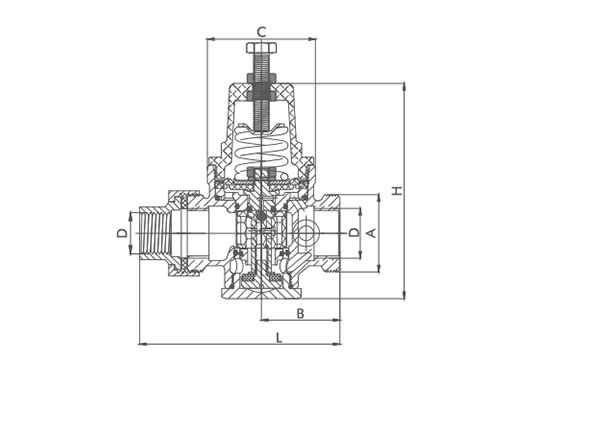 bronze pressure reducing valve dimensions